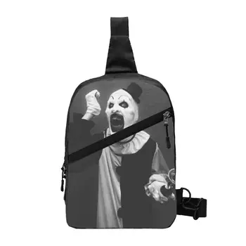 Модные сумки-слинги для фильмов ужасов на Хэллоуин для путешествий, походов, мужской рюкзак через плечо с изображением клоуна ужасов