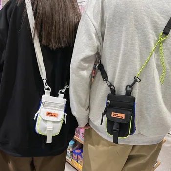 Мужская и женская сумка через плечо 2023, нейлоновая сумка через плечо, Корейская водонепроницаемая студенческая сумка для телефона, простые сумки для покупок, кошелек