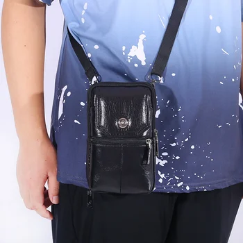 Мужская сумка-мессенджер из искусственной кожи, сумка для мобильного телефона, карманный кошелек, мужская маленькая дорожная поясная сумка с несколькими карманами, нагрудная сумка