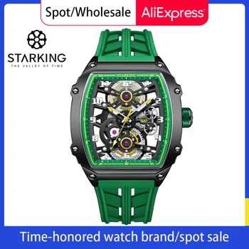 Мужские часы бренда Starking мужской полностью автоматический японский механизм dark night trend водонепроницаемые полые механические часы