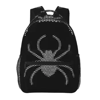 Мужской Женский рюкзак в горошек с белым пауком, школьный рюкзак для женщин, мужская Модная сумка 2023, Студенческий рюкзак