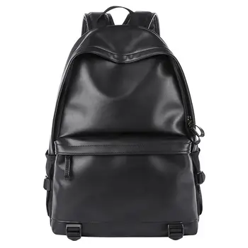 Мужской кожаный рюкзак Подростковая черная школьная сумка для мальчиков Школьная сумка для колледжа Рюкзак для ноутбука Школьная сумка для отдыха