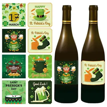 Наклейки Святого Патрика, ирландские наклейки, милые наклейки, поделки своими руками, наклейка на бутылку вина, Праздничный декор, наклейки для вечеринок, Шляпа с трилистником, обувь