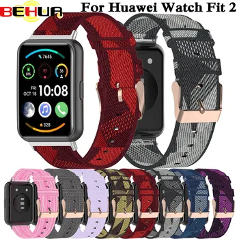 Нейлоновый Ремешок BEHUA Для Huawei Watch Fit 2 Браслет Для Huawei Watch Fit 2 Активные Умные Часы Плетеный Эластичный Плетеный Браслет