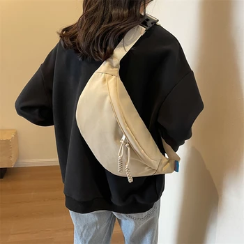 Новая персонализированная нагрудная сумка, Простая повседневная холщовая сумка на одно плечо, Модная Маленькая сумка для тела, Универсальные сумки для хранения мобильных устройств.