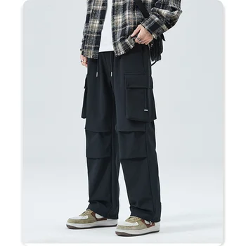 Новый осенний винтажный комбинезон мужские свободные повседневные брюки с прямыми штанинами