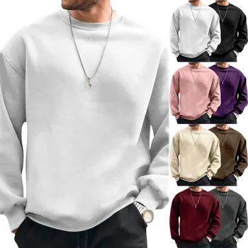 Осень и зима 2023, новый мужской модный спортивный повседневный мужской свитер бренда Tide большого размера, однотонный тяжелый свитер большого размера