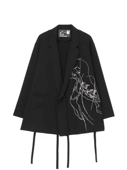 Пальто с вышивкой, повседневные блейзеры Yohji Yamamoto homme, мужской блейзер, мужской костюм Owens, роскошная дизайнерская мужская куртка, топ