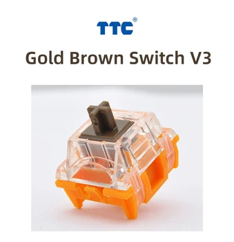 Переключатели TTC 55g 3Pins Золотисто-Коричневый Переключатель V3 Тактильный для Механической Клавиатуры Diy