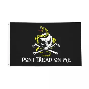 Пиратский череп, флаги на Хэллоуин, устойчивый к выцветанию наружный баннер, не наступай на меня, Декор стен в общежитии из полиэстера