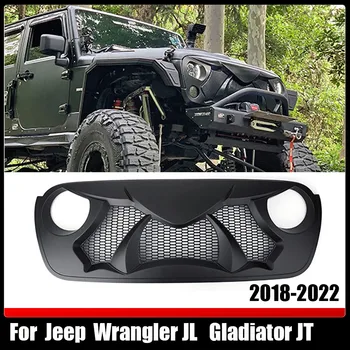 Подходит Для Jeep Wrangler JL Gladiator JT 2018-2022 ABS Внедорожные Автомобильные Аксессуары 4x4 Для Разгона Переднего Бампера Сетчатая Решетка Гоночные Грили