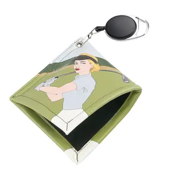 Полотенце для мяча для гольфа Аксессуары для гольфа Портативные с выдвижным брелком для вытирания квадрата