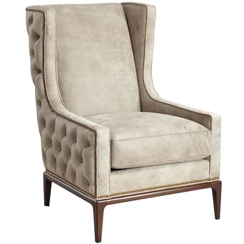 Простой американский диван из массива дерева в стиле Ретро, ткань для маленькой квартиры, гостиная, спальня, одноместный диван-кресло