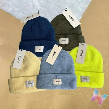 Разноцветные кепки для пары, зимние Теплые кепки с надписью, вязаные тюбетейки, уличные повседневные мужские и женские холодные шапки