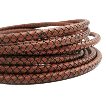 Ремешок из натуральной кожи 8,0 мм, плетеные боло-шнуры для изготовления браслетов, античный коричневый цвет