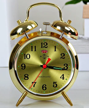 Ретро-ностальгический металлический механизм Креативные часы Супер Громкие часы в виде подковы с механическим старомодным заводом