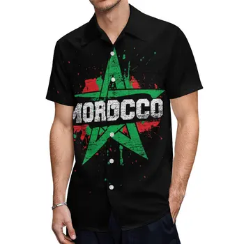 Рубашка с короткими рукавами, Марокко (0002), футболки, костюм, высококачественная повседневная одежда, размер США