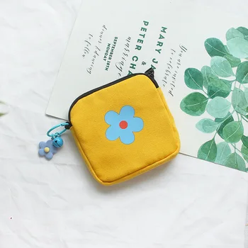 симпатичная маленькая сумка с цветочным рисунком, простой короткий кошелек, симпатичная сумка для хранения с цветочным принтом.