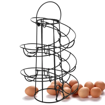 Современный железный Спиральный держатель для яиц, Художественная витрина, Стеллаж для хранения корзин в ресторане, Роскошный Спиральный Дозатор, Роликовая корзина для яиц, 24 Яйца