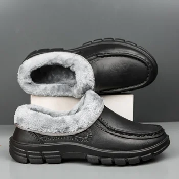 Тапочки для дома мужские зимние Плюс хлопок, сохраняющие тепло, мужская повседневная обувь для вождения на улице, водонепроницаемая мягкая популярная модель для кухни