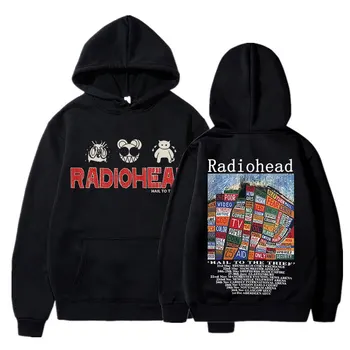 Толстовки с капюшоном с винтажным принтом Radiohead, Мужские и женские хлопковые пуловеры, Музыкальный альбом Hop Rock Band Hail To The Thief, толстовки с капюшоном