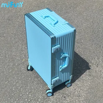 Универсальный багаж на колесиках, Алюминиевая рама, Дорожное багажное колесо, чемодан с паролем, 24 Новых багажа в Корейском стиле, Посадочный чемодан