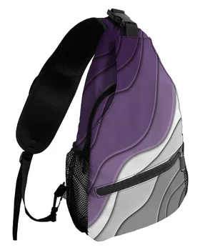 Фиолетово-серые градиентные абстрактные нагрудные сумки для женщин, мужчин, водонепроницаемые сумки-мессенджеры, женские дорожные спортивные сумки через плечо