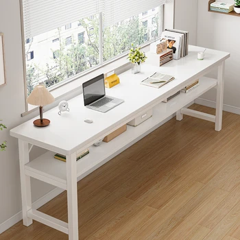 Функциональный компьютерный стол для студентов - учеба, домашнее использование, аренда помещений - Компактный прямоугольный стол у стены