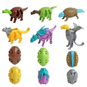 Цветное деформированное яйцо динозавра, игрушечное животное, детская игрушка-головоломка, деформация, миксер для яиц динозавров, подарок