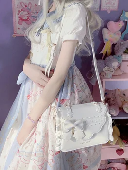 Японская Элегантная сумка Bowk Aesthetic Lolita Girl Itabag 2023 Модная Универсальная Повседневная Милая Женская сумка JK через плечо