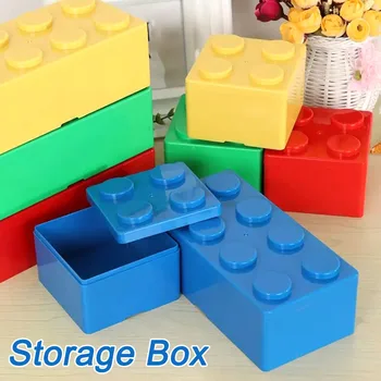 Ящик для хранения строительных блоков, Штабелируемый Органайзер для макияжа, экономящий место, Офисный ящик для хранения ювелирных изделий, игрушек, мелочей, ручек